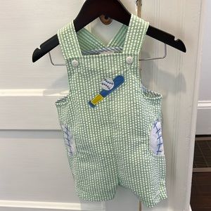 Boys romper baseball themed